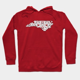 Red North Carolina State Outline Hoodie